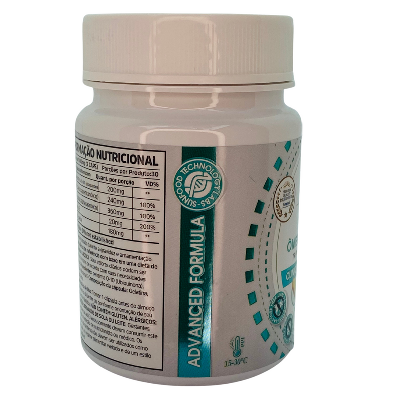 Coq10 + Ômega 3 + Vitamina E Sunfood 1000mg 60Softgels